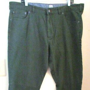 Hudson North Men's Thin Wale Pants, 100% Cotton, Dark Green, 38W x 32L